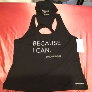 Athleta Nitro Tank NWT With Matching Hat Black